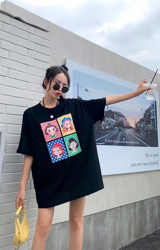 [al] graphic print Pullover comfortable short sleeve T-shirt 6261# lwy