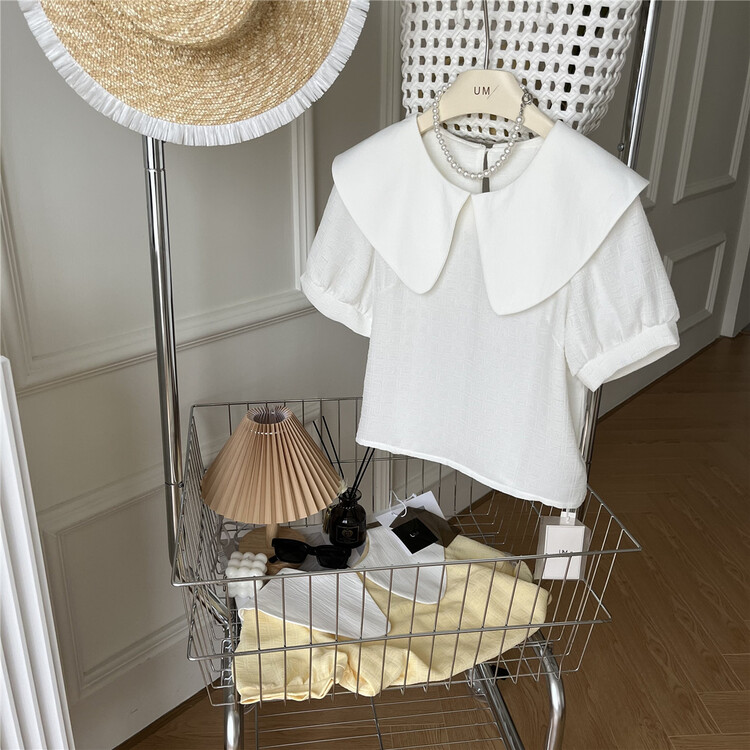 New in early summer! [um micron] Korean sweet doll collar short shirt 88281# hjy