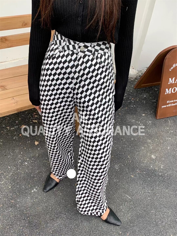 New year in early spring! [a +] Korean Plaid versatile jeans m087# ozq