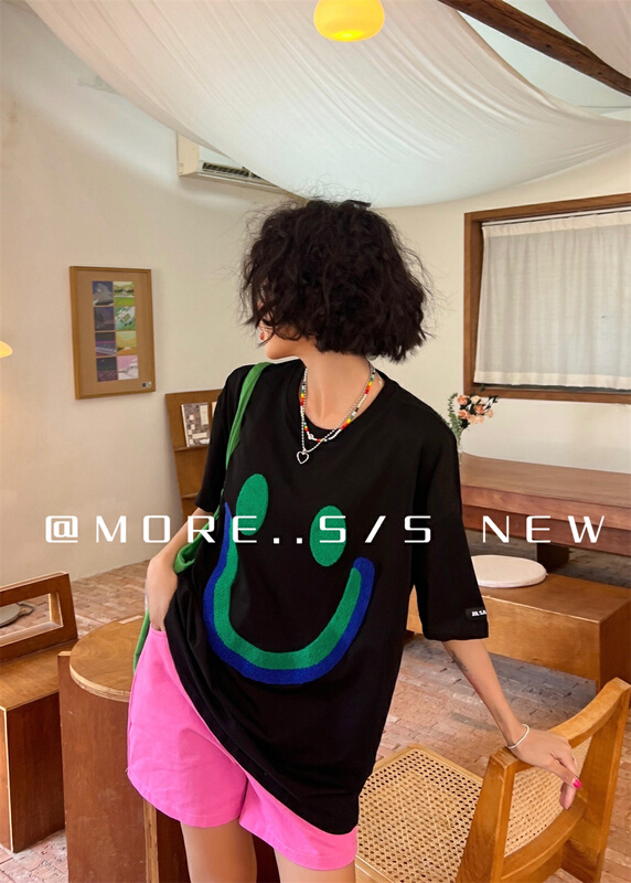 初夏上新!【MORE】圖案簡約氣質短袖T恤  8897#  OZQ