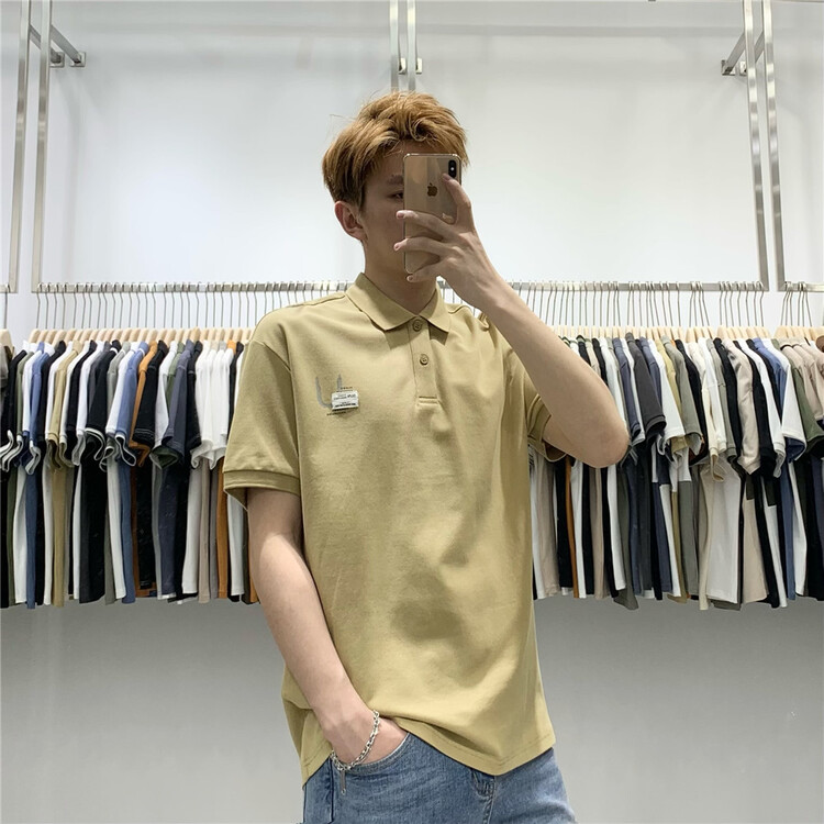 goods in stock! New in early summer! [wild club] Pullover letter printed small logo polo shirt b9612# ZZL