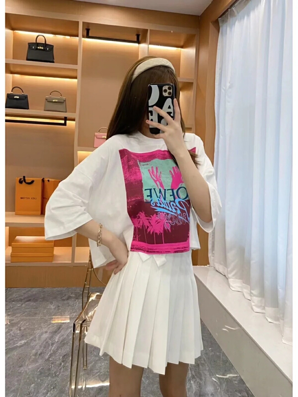 [Nancy] fashion lady versatile print short sleeve T-shirt t25# WPL