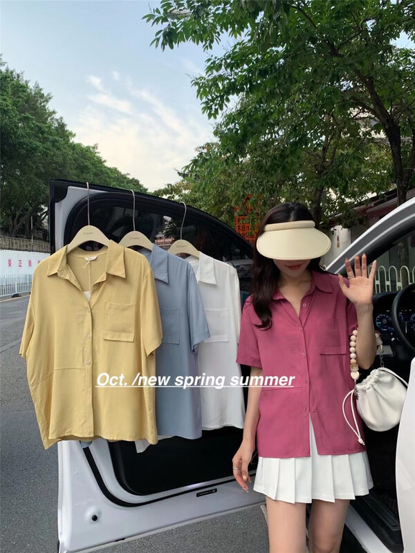 [OCT] Korean simple short sleeve shirt 1586# hjy
