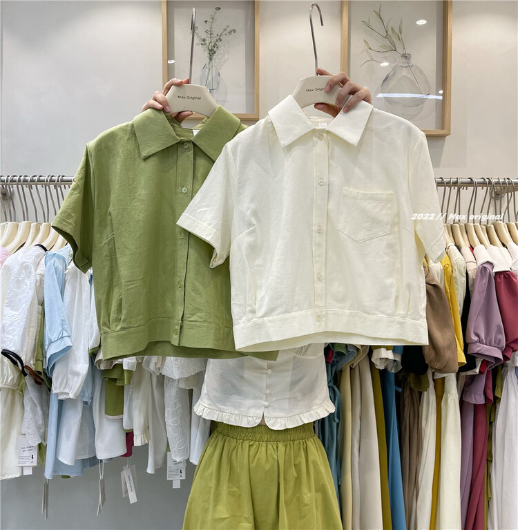 [Max original] temperament niche short one pocket shirt 98223# HBx