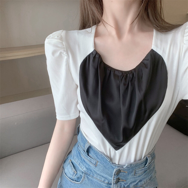 New in early summer! [Fanfan] fashion love stitching blouse 5653# JJ