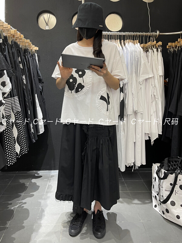 goods in stock! New year in early spring! [size] ear edge flower fashion short sleeve T-shirt 65991# L