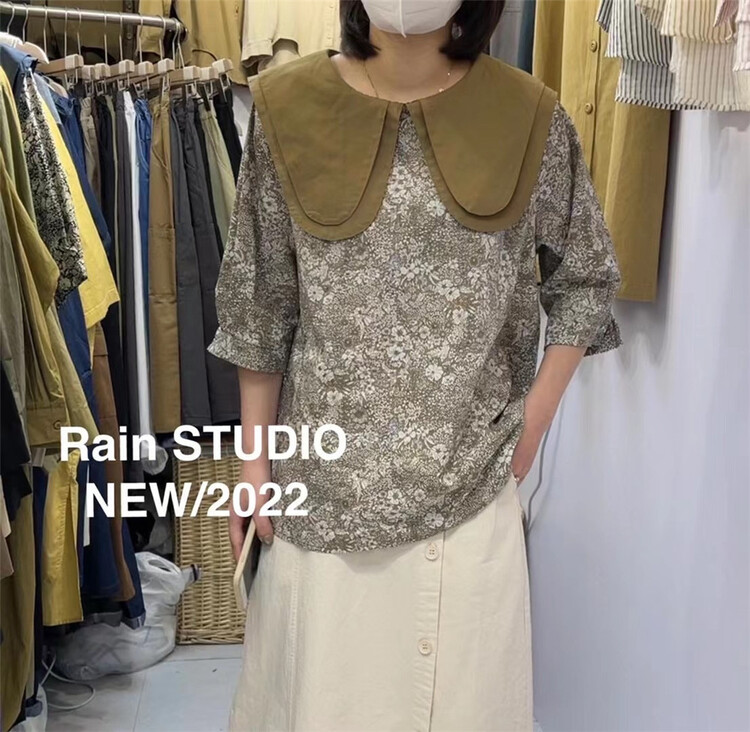 New year in early spring! [rain] doll neck fashion Korean style blouse 82038# L