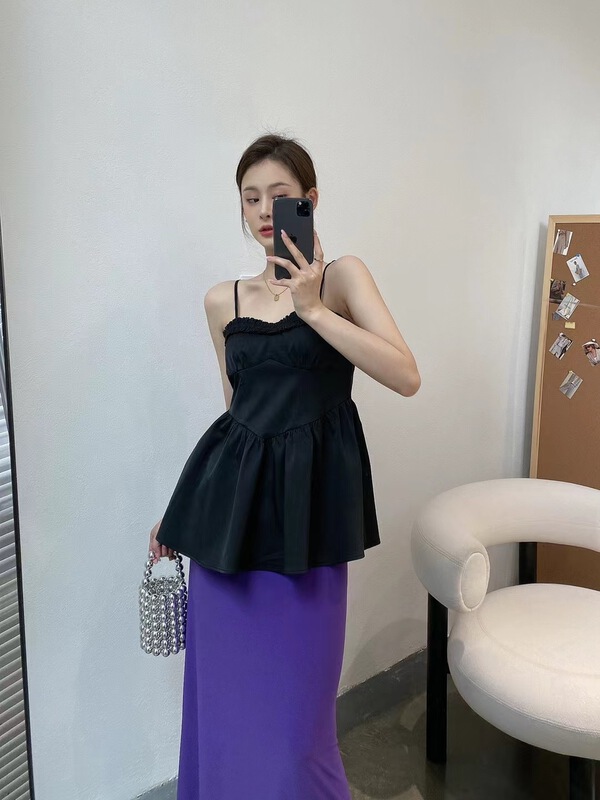 [modern 197] Korean style fungus edge vest / sling 81155# zyh