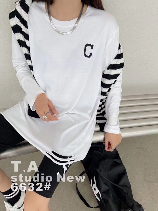 New year in early spring! [TA +] Korean round neck letter embroidered long sleeve T-shirt c6632# XYY