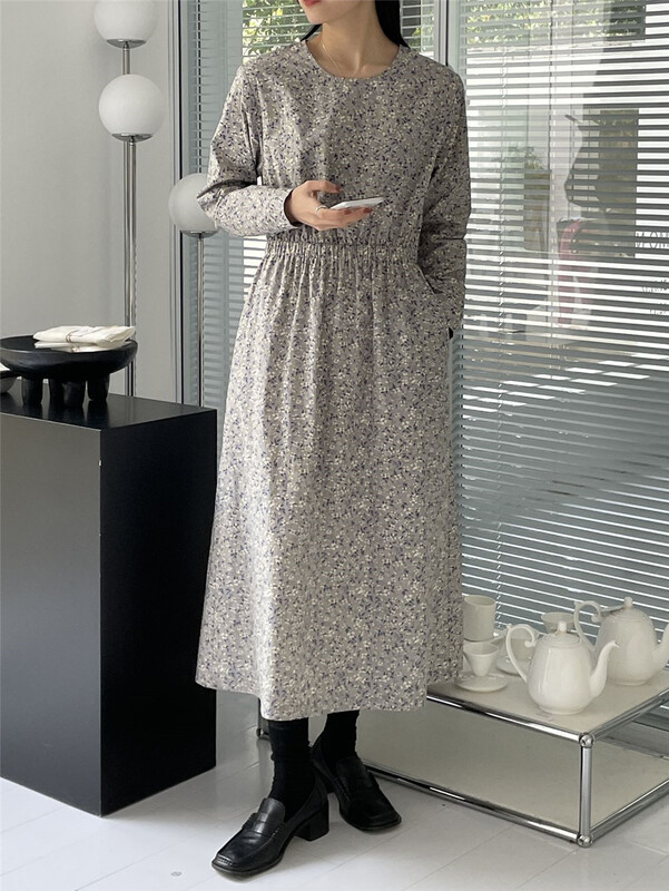 New year in early spring! [clean space] retro fashion, loose and thin, floral dress 31507# CLS