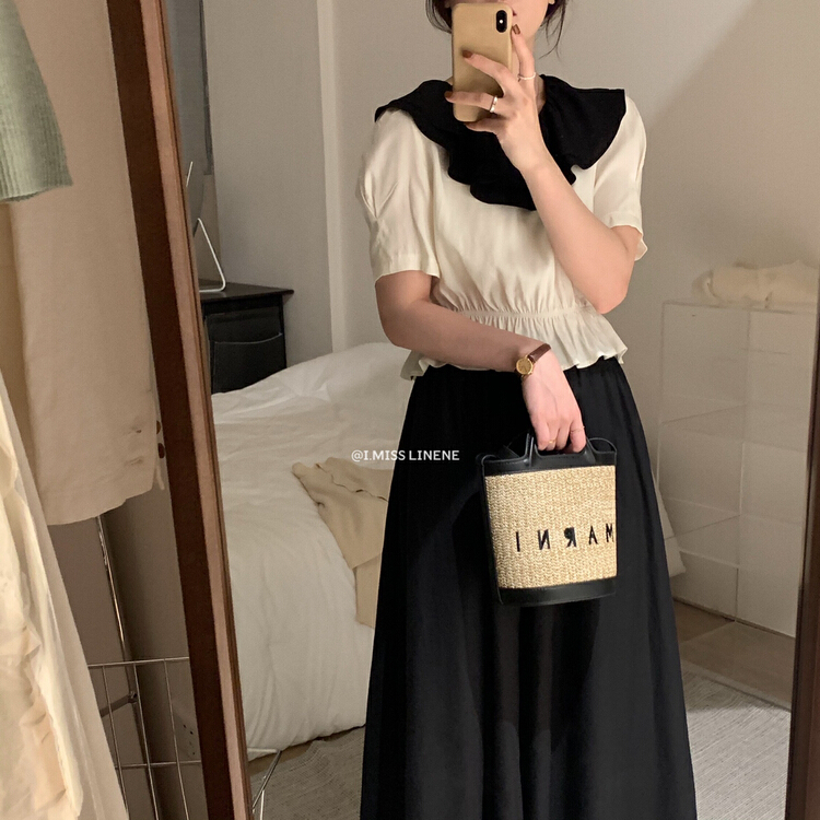 [Imiss] contrast fashion versatile blouse cx10086# LSW