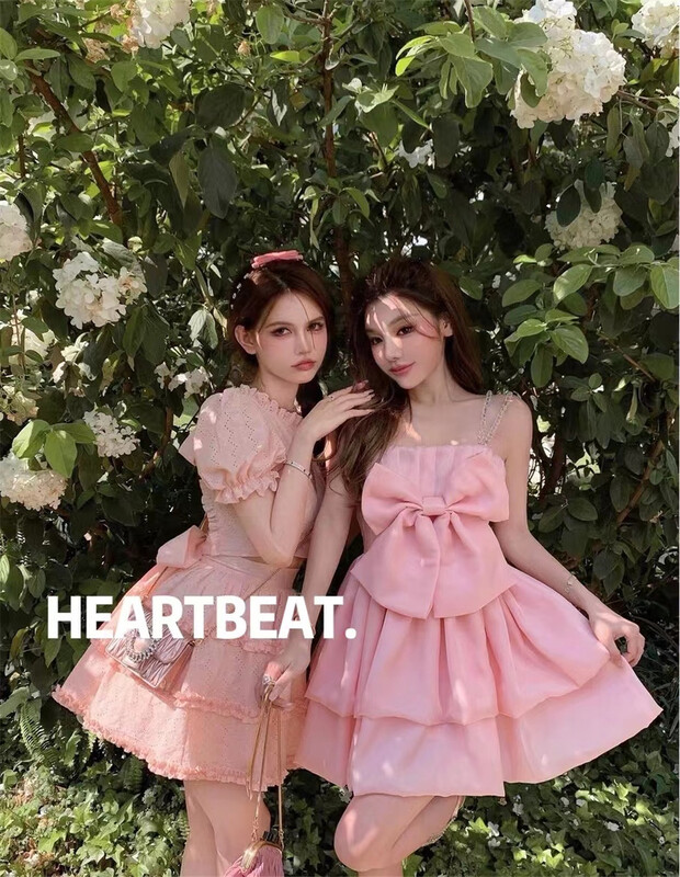 [hearteat] Korean sweet big bow suspender dress (with detachable shoulder strap) 506# zjy