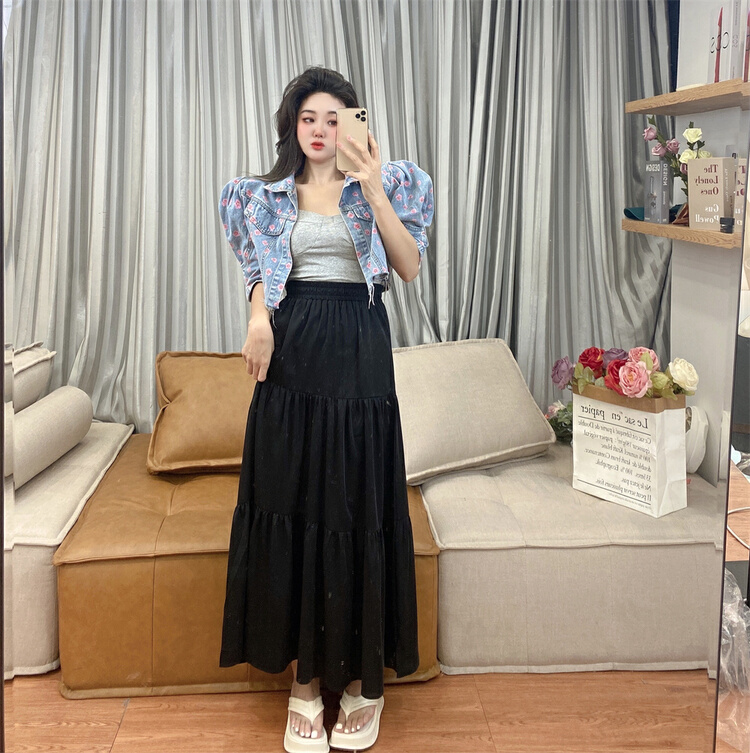 [sister] Korean fashion bubble sleeve denim jacket (only for jacket) 277# ozq