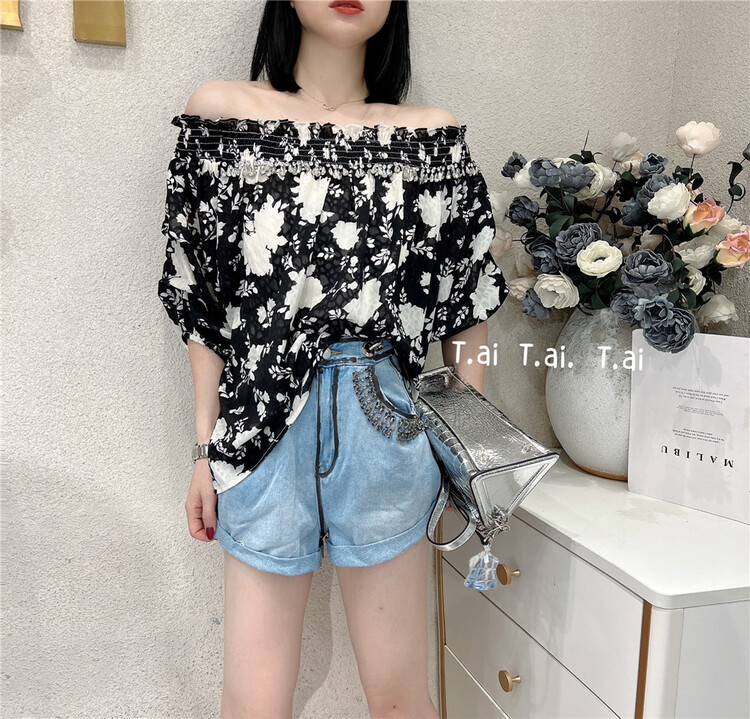 New in early summer! [t.ai] off shoulder loose and versatile shirt 9998# zxx