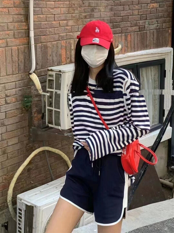 [an studio] Korean casual T-shirt + simple and comfortable Shorts Set ys1-8659# ll