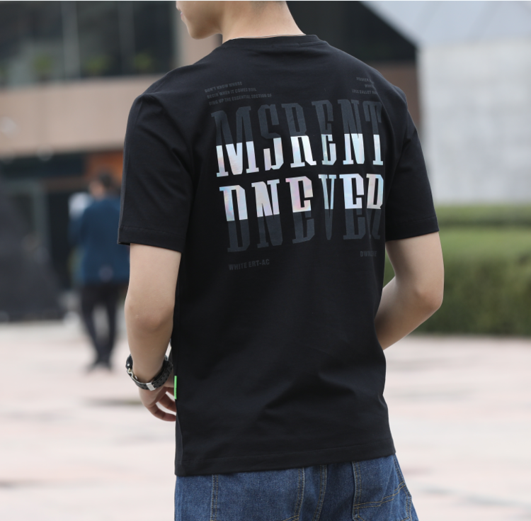 New year in early spring! [aoshilong] embossed film letter printing double process comfortable short sleeve T-shirt ls3516# ZZL