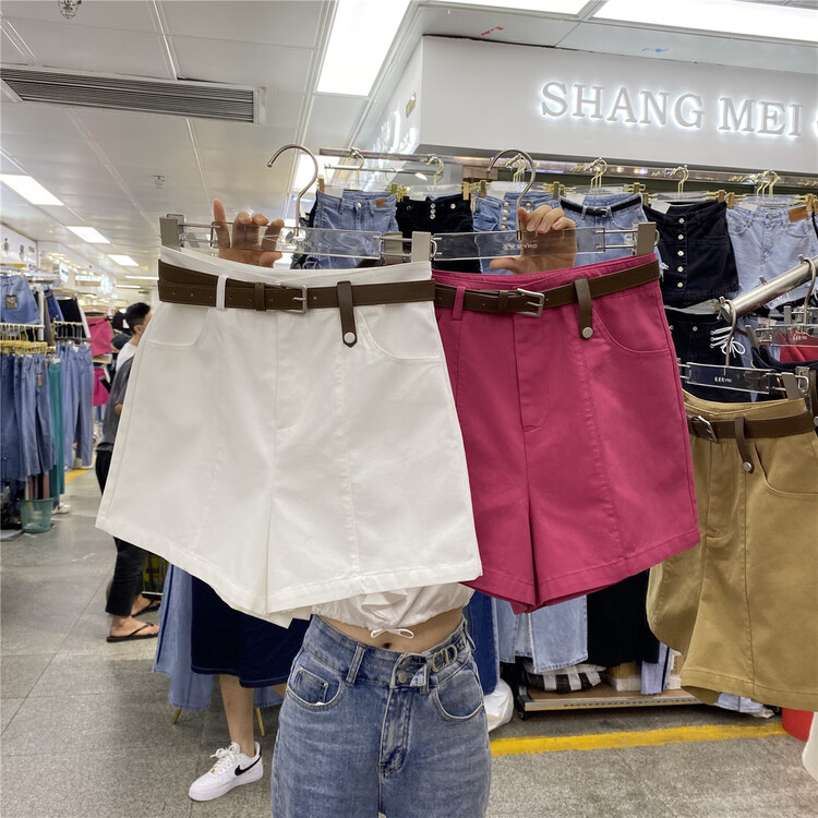 [still pure] basic versatile high waist casual shorts (with belt) 362255# hjy