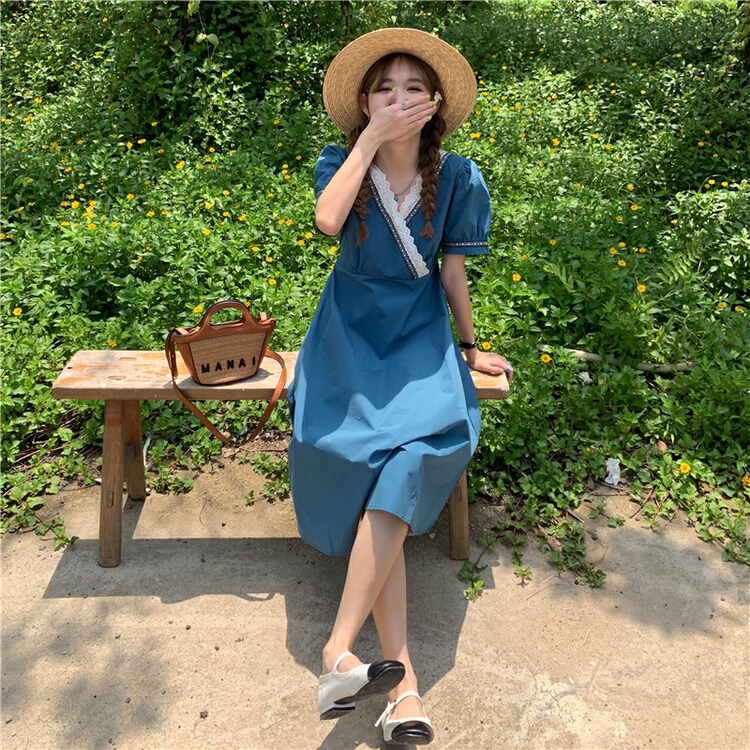 New year in early spring! [LML] Korean fashion gentle V-neck dress (only dresses) 6311# ozq