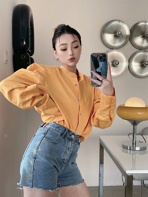 New year in early spring! [open] Korean versatile breasted shirt 3523# ozq