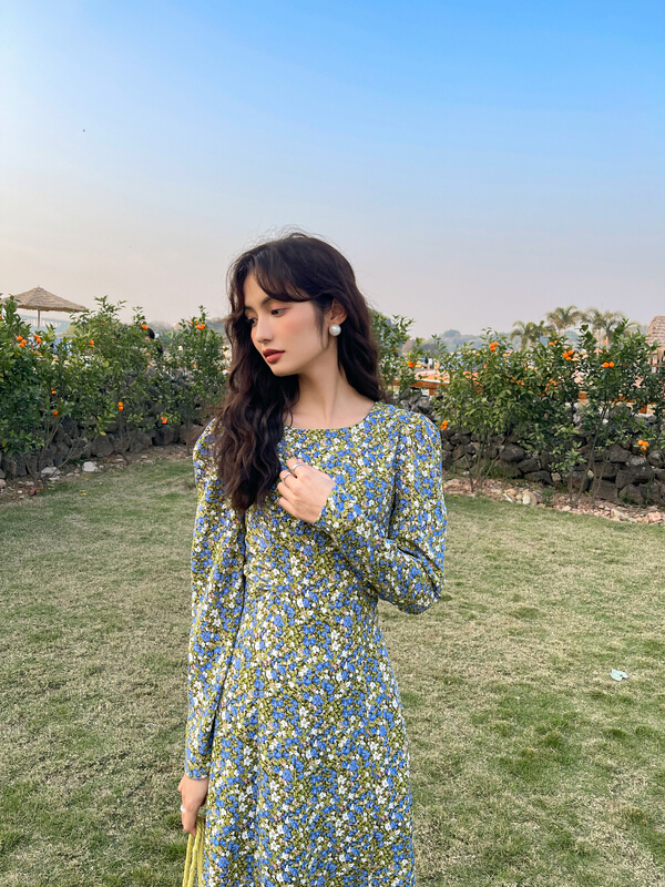 goods in stock! [es modish] Vintage Floral long sleeved dress ops543a# XYJ