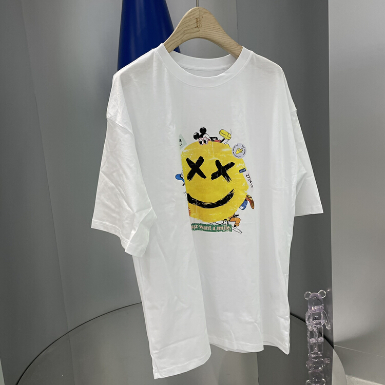 New in early summer! [bobo1972] crew neck loose print short sleeve T-shirt ac220873# ozq