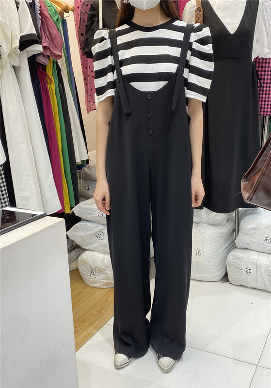 [about for u] Korean adjustable and versatile straight leg strap pants (excluding inner strap) 66187# lwy