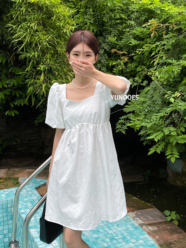[yunooes] French square neck fashion dress 8066# LSL