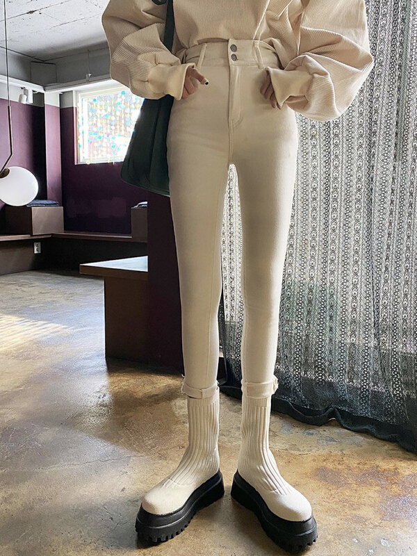 goods in stock! New year in early spring! [savage] Korean slim high waist and small leg jeans e6012# jhy