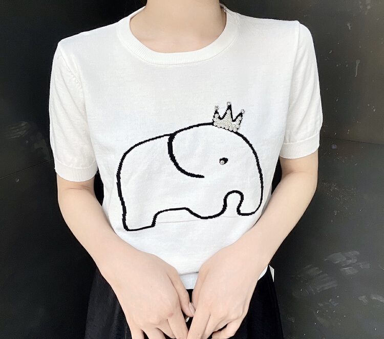 [S.J] retro cute heavy industry nail bead elephant three-dimensional loose knit 6871# LSW