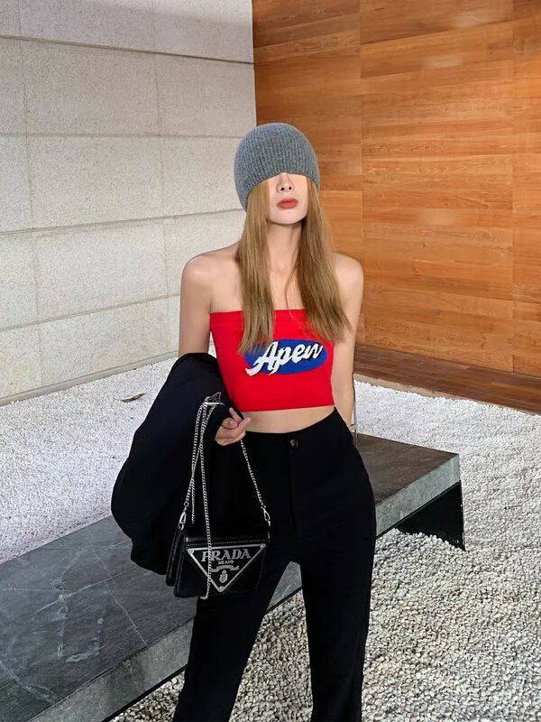 [blue show] hot girls wear short knitted chest wrap vest / suspender 6042# LSW