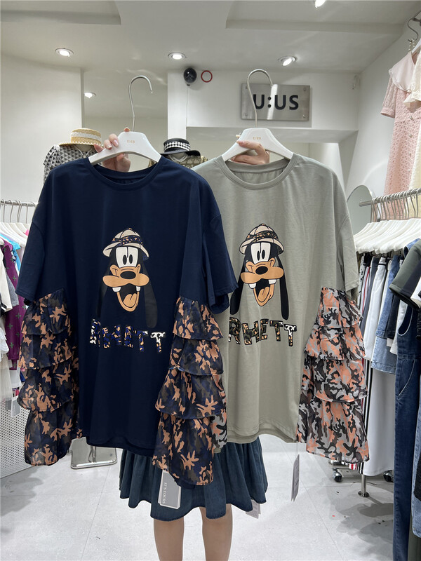 [UUS] Korean cartoon printed short sleeve T-shirt 222621# hyy