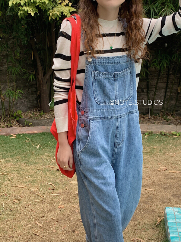Original price 111.97! New year in early spring! [note] Korean version ins loose and versatile denim suspenders 22050# HBx