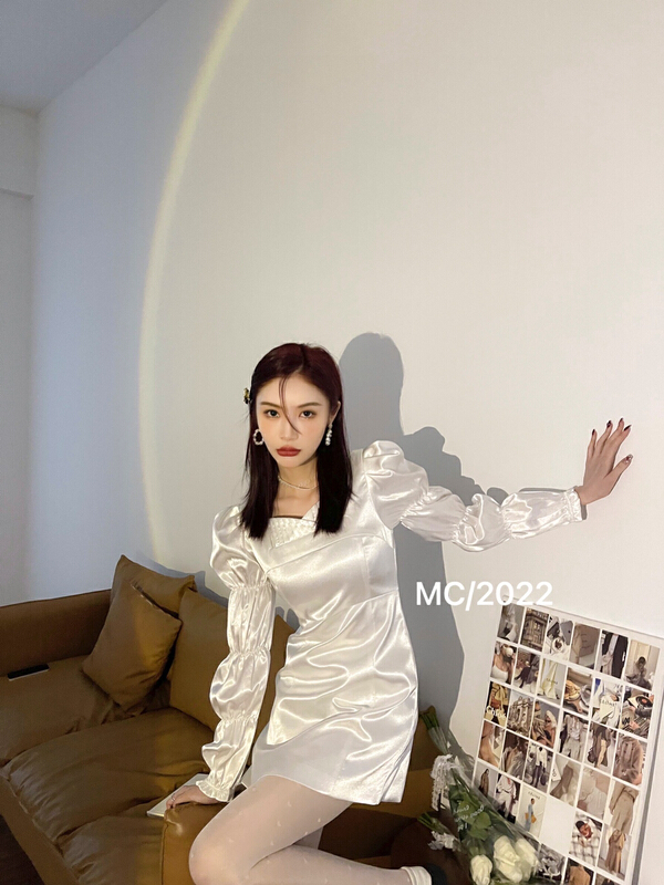goods in stock! New year in early spring! [MC] Korean simple pure color dress 8850# XYJ