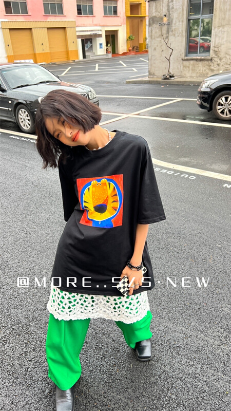 New in early summer! [more] Korean pattern versatile printed short sleeve T-shirt 8891# ozq
