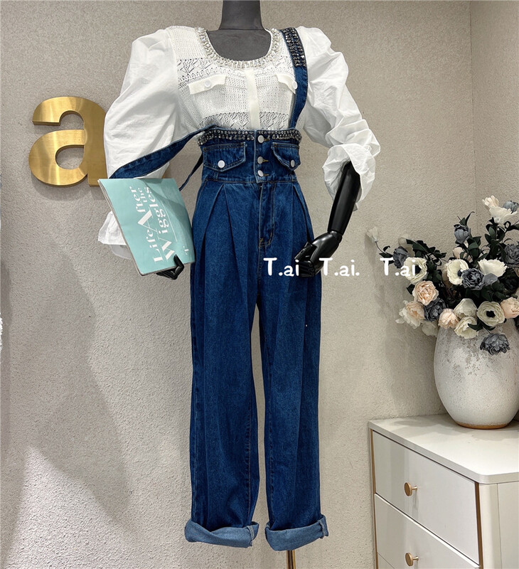 現貨!早春上新!【T.AI】時尚直筒百搭休閒牛仔褲(配帶子可拆)  9279#  ZXX