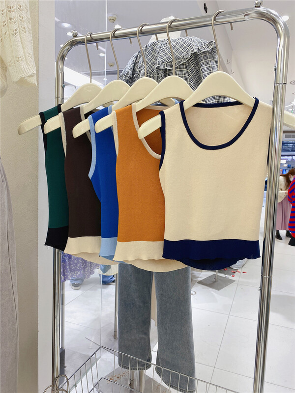 goods in stock! New year in early spring! [for me] U-neck contrast back hollowed out vest s51# WPL
