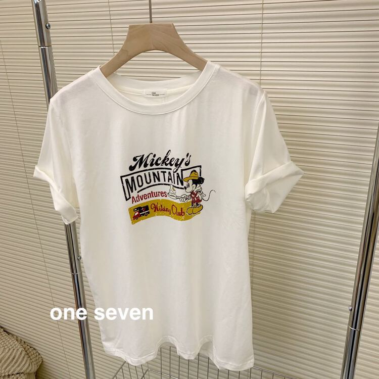 New year in early spring! [one seven] fashion Mickey cartoon printed round neck short sleeved T-shirt (only short sleeved T-shirts) 6860# ll