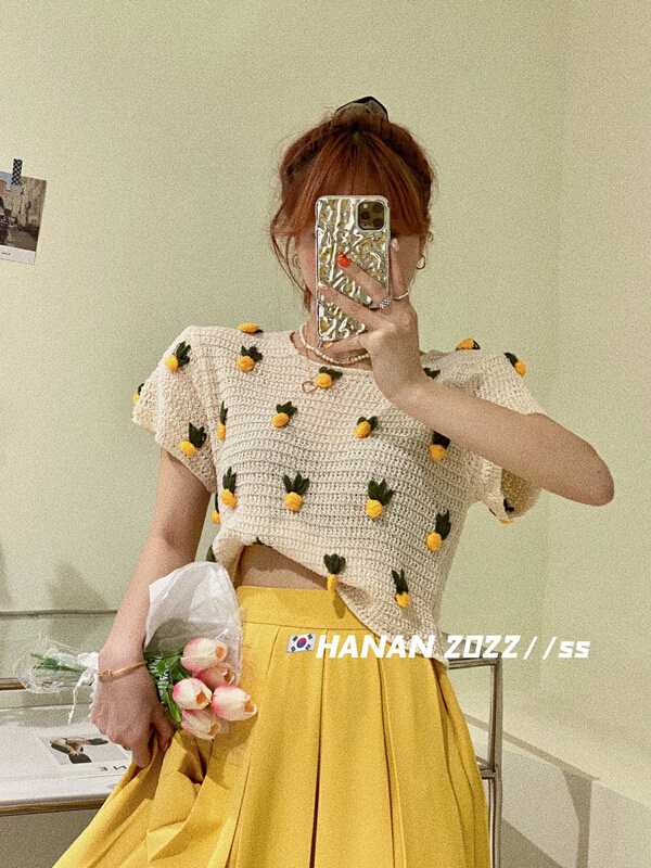 goods in stock! New in early summer! [Hanan] Korean versatile loose and thin jacquard sweater ys1-6118# LSL