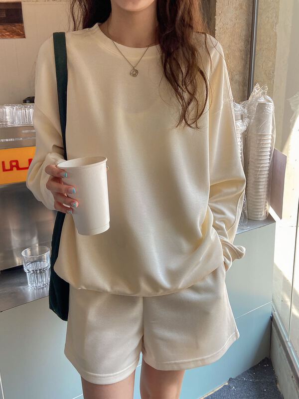 [C for her] solid color versatile loose fitting sweater (without shawl) 3650# hjy