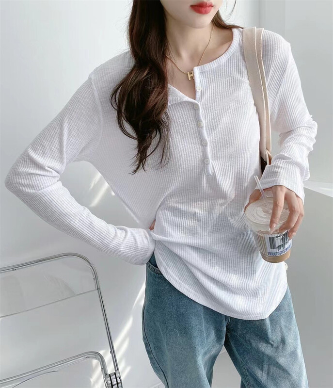 Exclusive benefit price! [M · young] casual round neck loose long sleeve T-shirt 8029# hjy