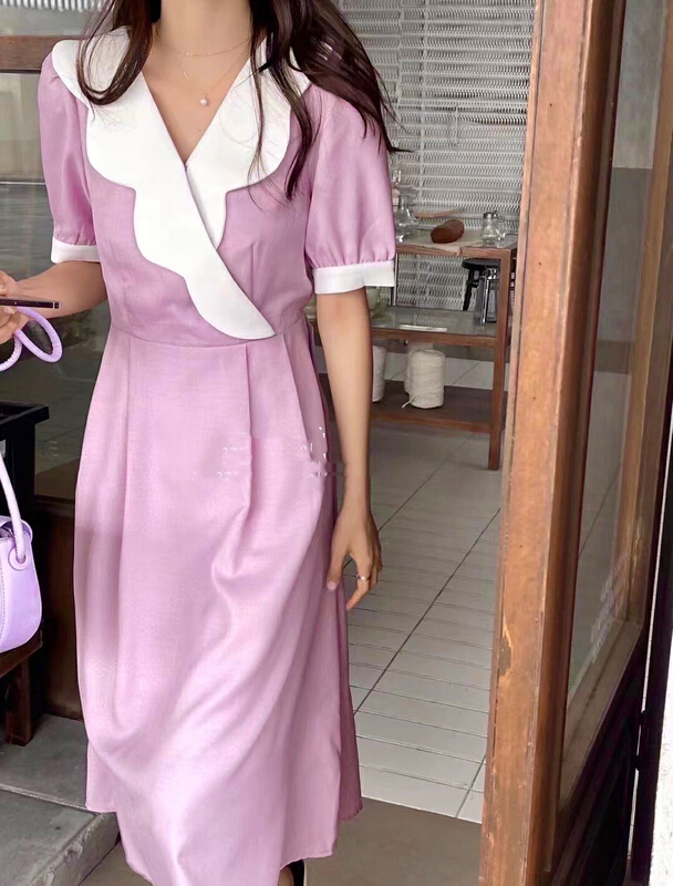 New in early summer! [the most] Korean style color matching versatile dress 9601# HBx