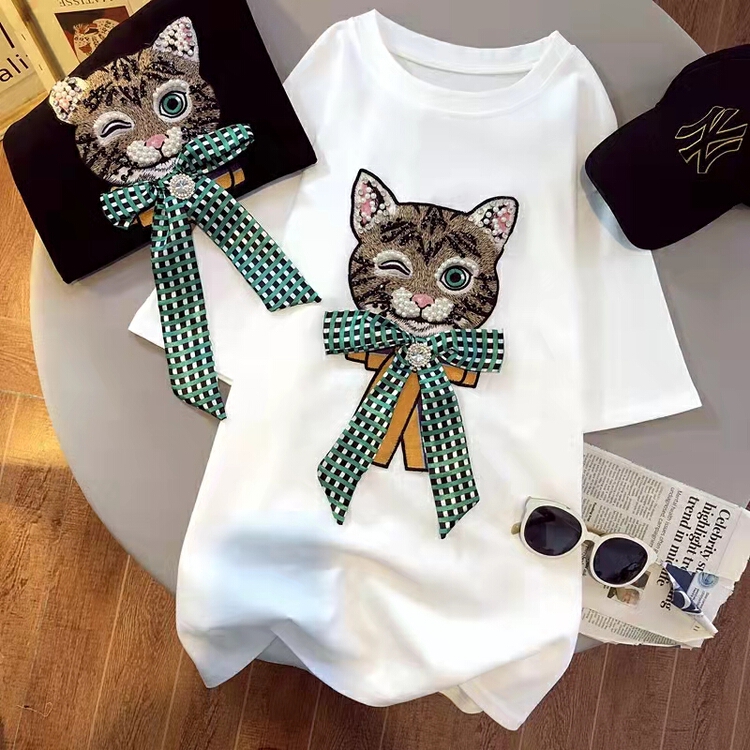 New in early summer! [Irene] pattern round neck versatile short sleeve T-shirt ys2-2143# WTT