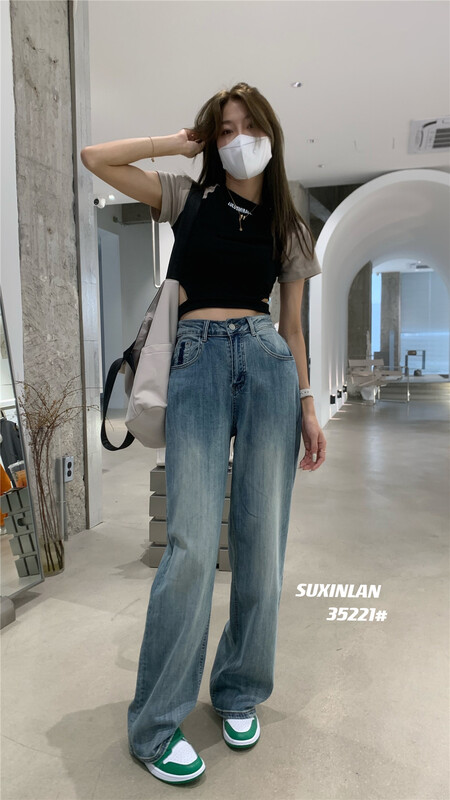Summer new! [suxinlan] design sense vintage trend jeans 35221# LSL