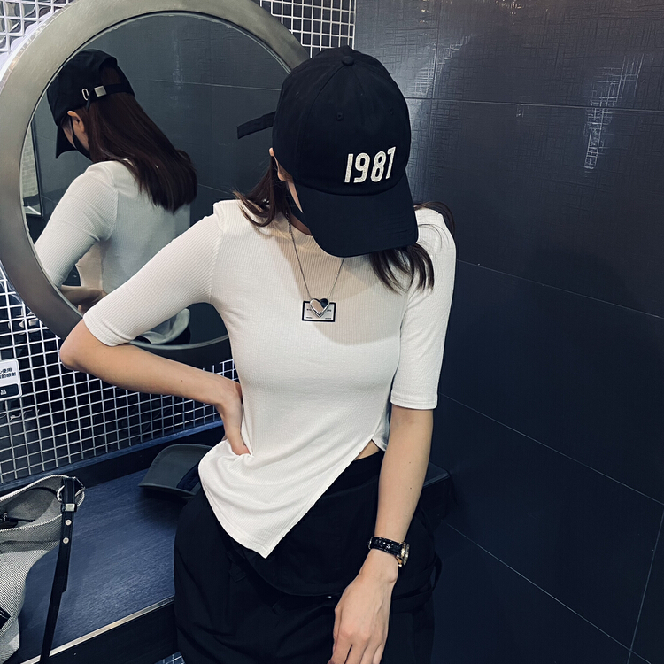 [bobo1972] Korean slim fit and versatile short sleeve T-shirt 211519# ozq