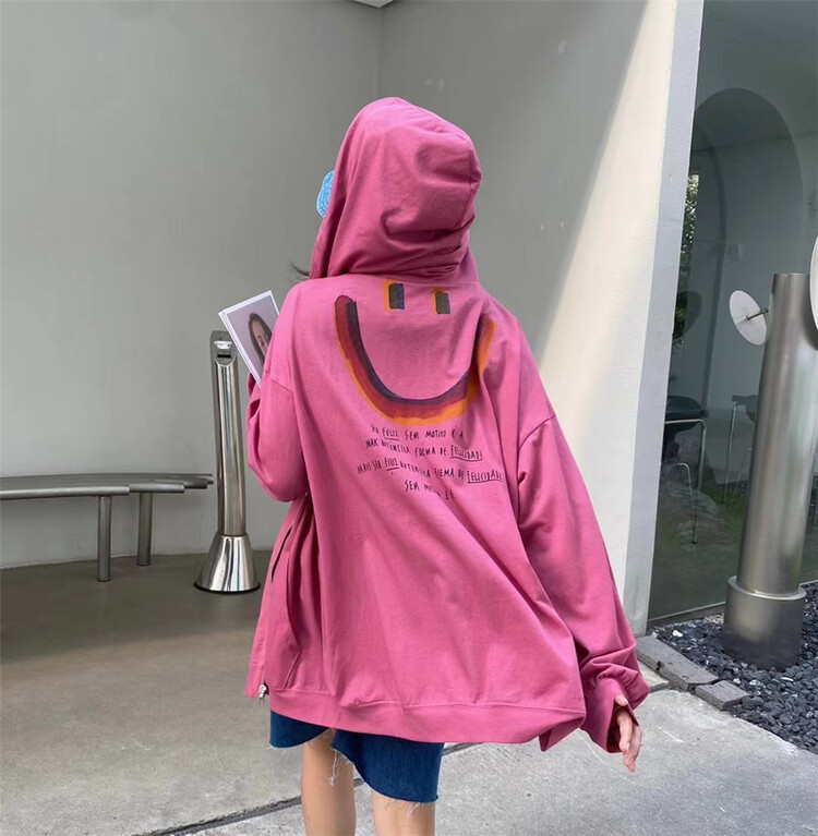 New in early summer! [one seven] hooded print loose jacket t6311# LSL