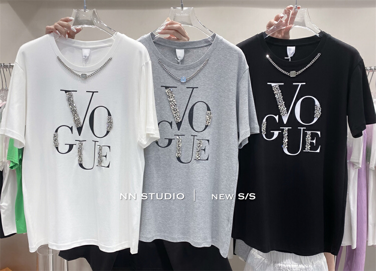New in early summer! [NN] simple and versatile round neck letter short sleeve T-shirt 9583# XYY