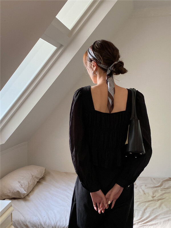 [in by in] French style square neck short ins shirt 0855# zjy