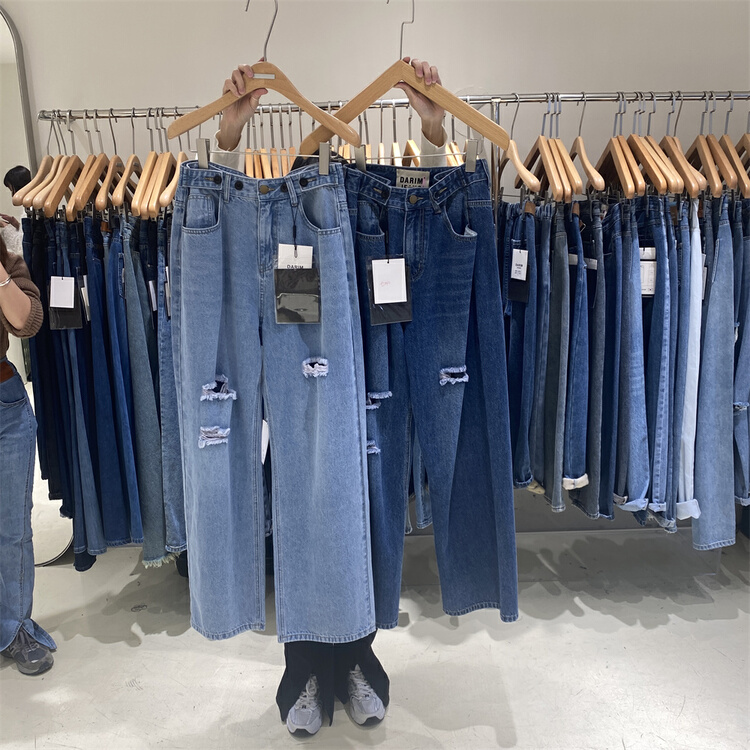 New year in early spring! [o not 1] basic versatile adjustable button hole jeans t242# LSW