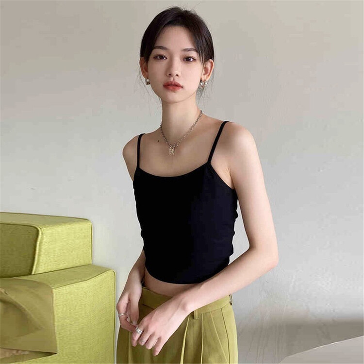 [Tan] Korean clean color short vest / sling t3525# zxx