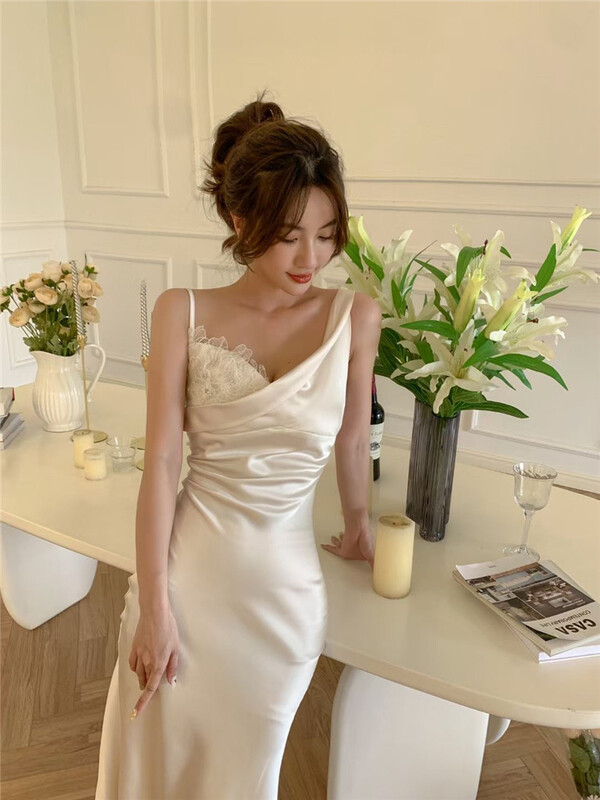 [Joyce stang] elegant satin dress 093# JJ